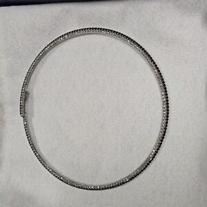 Diamonique double row choker